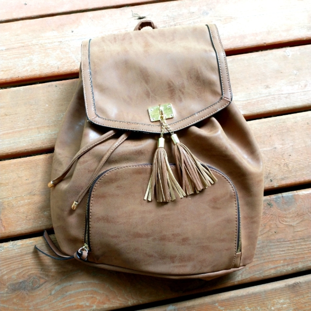 Soft Faux Leather Spring Backpack